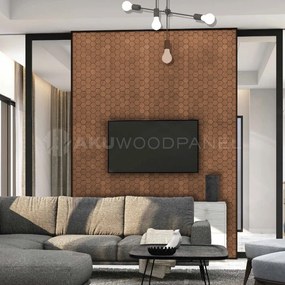 Decopaneel 60 cm x 60 cm Walnoot hout - Snowdrop Smoked Brown - 3D Wandpaneel - Wanddeco