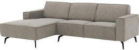 Goossens Hoekbank Hercules grijs, microvezel, 2-zits, modern design met chaise longue links