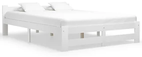 vidaXL Bedframe massief grenenhout wit 140x200 cm