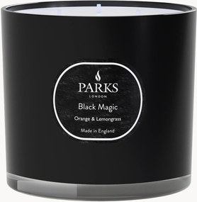 Handgemaakte 3-lonts geurkaars Black Magic (sinaasappel, citroengras & geranium)