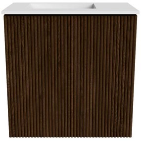 Mondiaz Joya 40cm toiletmeubel walnut met wastafel faye links 1 kraangat talc