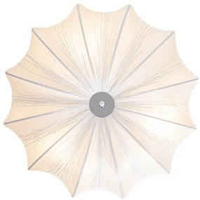 Japandi plafondlamp wit zijden 52cm 3-lichts - Plu