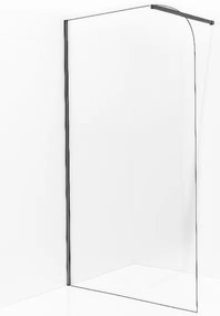 Fortifura Galaria Inloopdouche - 80x200cm - afgeronde glaswand - helder glas - wandarm - geborsteld gunmetal PVD SW1245008/SW797907