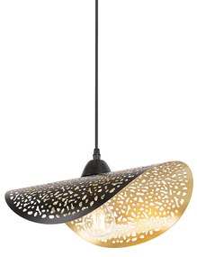 Oosterse hanglamp zwart met goud 35 cm - Japke
