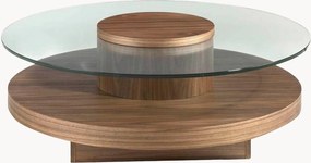 Ronde salontafel Cecil met glazen tafelblad en onderblad