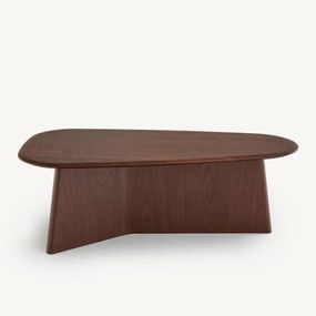 Salontafel van notenhout, hoogte 30 cm, TRIANGOLO