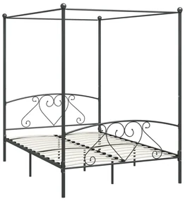 vidaXL Hemelbedframe metaal grijs 160x200 cm