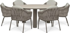 Tuinset 6 personen 158 cm Rope Taupe Santika Furniture Santika