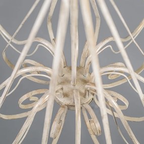 Kroonluchter crème met klemkap 12 cm zwart - Giuseppe