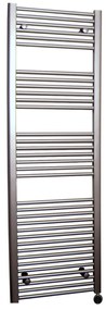 Sanicare elektrische design radiator 60x172cm inox-look met thermostaat rechts zwart