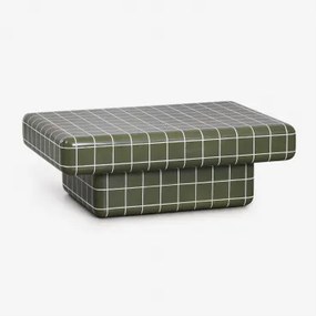 Rechthoekige Salontafel Met Cementtegel-look Eleonor 100 X 70 Cm & Ether Groen - Sklum