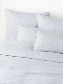 Gewassen linnen dekbedovertrek Rinna met fijne strepen