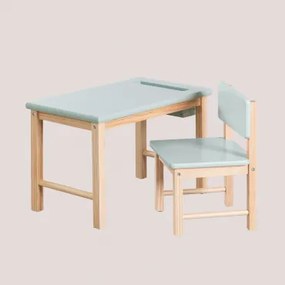 Dakota Kids Tafel- En Stoelen Set In Hout Celadon - Sklum