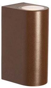 Buiten wandlamp roestbruin kunststof ovaal 2-lichts - Baleno