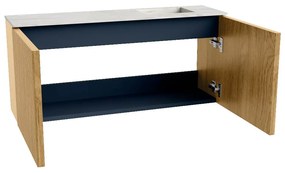 Mondiaz Joya DLux 90cm toiletmeubel oak met wastafel faye rechts zonder kraangat opalo