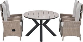 Garden Impressions Collin tuinset 5-delig - Tulli tuintafel 180 x 115 cm - light teak vironwood