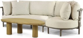 4 Seasons Outdoor Ezra/Riah Organisch Loungeset Aluminium Taupe 3-delig