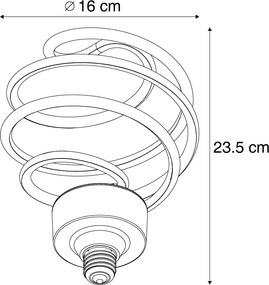 E27 LED lamp deco zwart spiraal 6W 370 lm 3000K