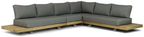 Hoek loungeset 6 personen Aluminium/Teak Old teak greywash Santika Furniture Santika