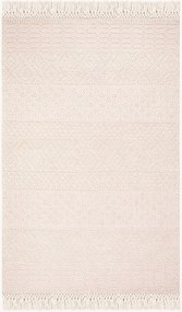 Handgeweven laagpolig wollen vloerkleed Ivory