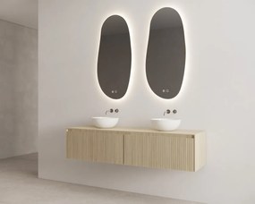 Gliss Design Timotheus badmeubel met 2 lades en ribbelfront 160cm corn silk