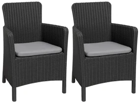 Allibert Tuinstoelen 2 st Trenton grafietkleurig