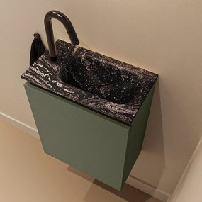 Mondiaz Ture DLux toiletmeubel 40cm army met wastafel lava rechts met kraangat