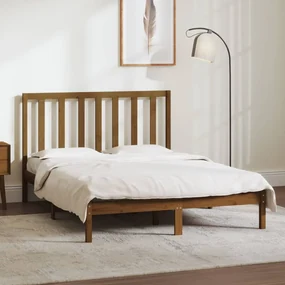 vidaXL Bedframe massief grenenhout honingbruin 140x190 cm