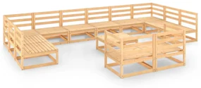 vidaXL 13-delige Loungeset massief grenenhout
