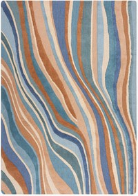 Handgetuft hoog-laag wollen vloerkleed Abstract Flow