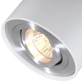 Moderne Spot / Opbouwspot / Plafondspot wit en staal draai- en kantelbaar - Rondoo up Design, Modern GU10 Binnenverlichting Lamp