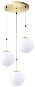 Hanglamp Golden Glass Milky Ball APP656-3CPR