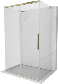 Mexen Rox-3S L drievoudige schuifdouchecabine 100 x 70 cm, transparant, goud - 8C2L-100-070-50-00-3S