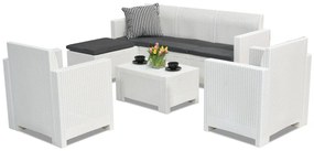 Technorattan loungemeubelset Nebraska Relax Corner 6 wit Bica