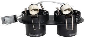 Afgeronde inbouwspot zwart GU10 50mm 2-lichts - Installa