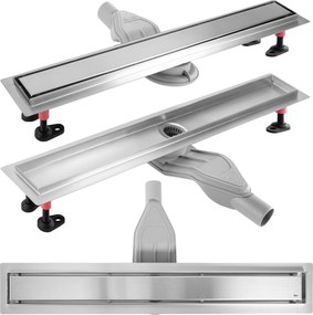 Lineaire afvoer REA Neox Superflow BRUSH Steel 60