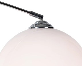 Smart booglamp chroom met witte kap incl. Wifi A60 - Arc Basic Modern, Design, Retro E27 rond Binnenverlichting Lamp