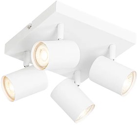 QAZQA Moderne plafondlamp wit 4-lichts verstelbaar vierkant - Jeana Modern GU10 Binnenverlichting Lamp