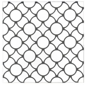 Terre d'Azur Penedes vloertegel met decor 20x20cm wit/zwart - per 25 stuks