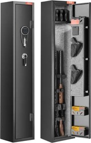 VEVOR wapenkast voor 2 geweren en 4 pistolen, geweerkluis met slot en digitaal toetsenpaneel, wapenopbergkast met uitneembaar schap, geweerkluis voor lange wapens, zwart