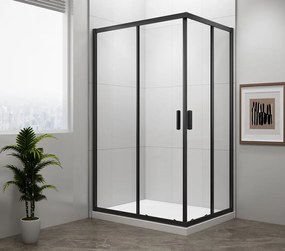 Polysan Easy Black rechthoekige douchecabine 90x80cm zwart mat
