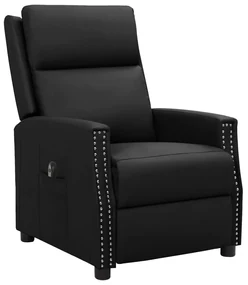 vidaXL Fauteuil verstelbaar elektrisch kunstleer zwart
