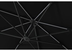 Garden Impressions Hawaii Lumen LED zweefparasol 300x300 -donker grijs - zwart