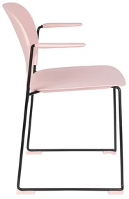 Stapelbare Design Stoel Met Arm Roze