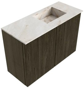 Mondiaz Joya DLux 60cm toiletmeubel shadow met wastafel faye rechts zonder kraangat frappe