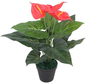 vidaXL Kunst anthurium plant met pot 45 cm rood en geel