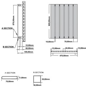 Eastbrook Deddington radiator 45x60cm 449W antraciet