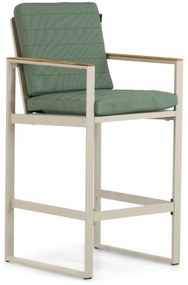 Barstoel Aluminium/Teak Taupe-naturel-bruin Lifestyle Garden Furniture Faro