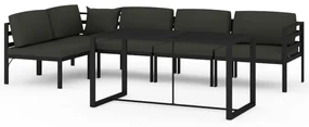vidaXL 6-delige Loungeset met kussens aluminium antracietkleurig