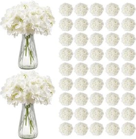 VEVOR Kunstbloemen, 105 stuks witte kunstzijden hortensia's, witte kunstbloemen met stelen voor doe-het-zelf bruidsboeketten, tafeldecoraties voor thuis, tafeldecoraties voor feesten